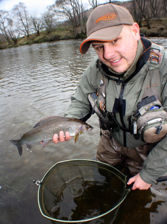 Terry with his first grayling of 2013